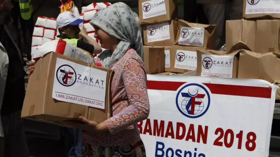 Donations being handed out to the people of Bosnia