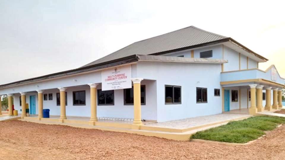 The newly built multi-purpose community centre at Bamboi