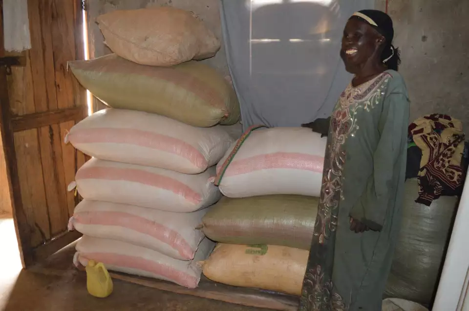 ke osp rajabs grandmother is full of happiness when she showed us her stock of maize