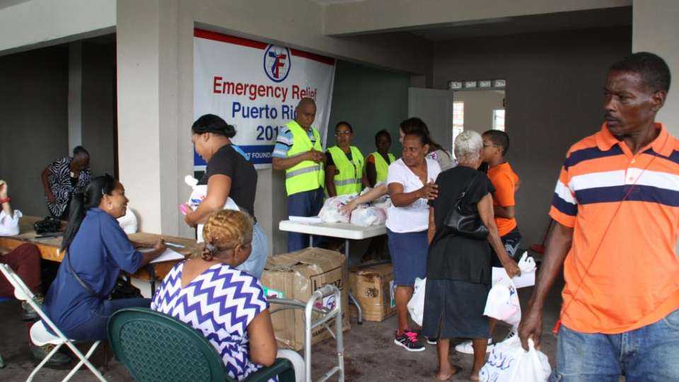 Zakat Foundation of America distributes food kits in one of the most damaged neighborhoods of San Juan.