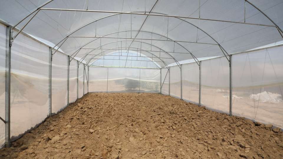 A greenhouse ready to come to life and give life /  بيت بلاستيكي جاهز للزراعة الدفيئة