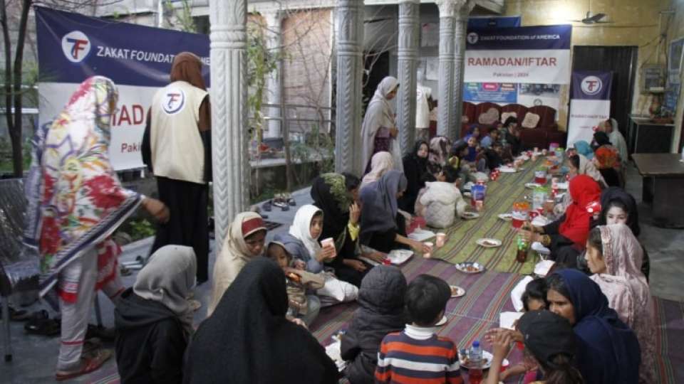 Zakat Foundation Pakistan office regularly serve Iftar for needy people