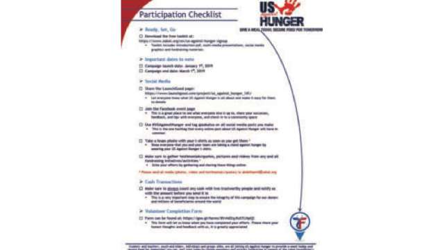 us against hunger participation checklist 2x