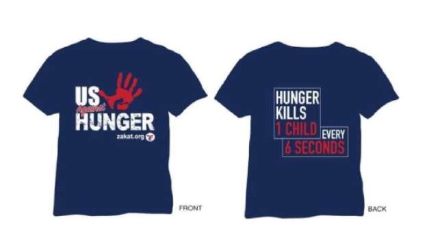us against hunger t shirts white 2x