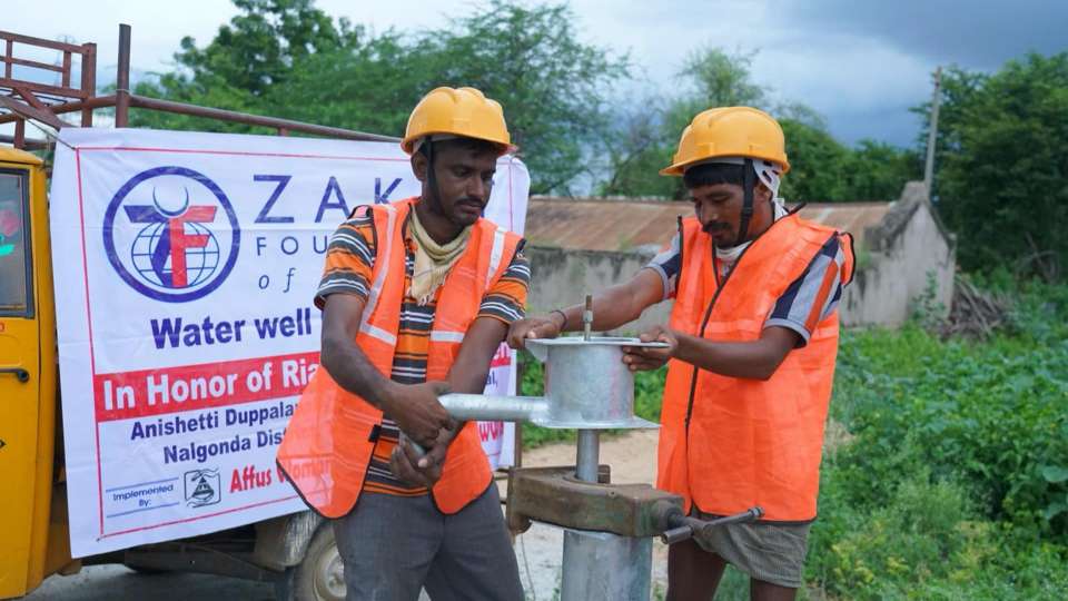 Dedicated water team bringing water projects to life in India. | Zakat Foundation of America photo