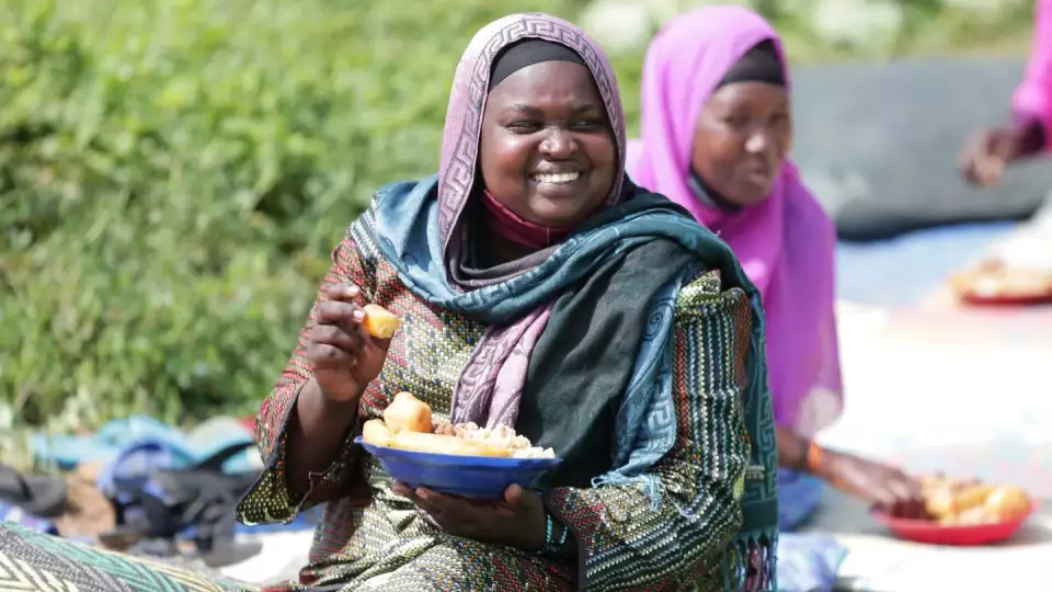 a joyful ramadan meal celebrating together