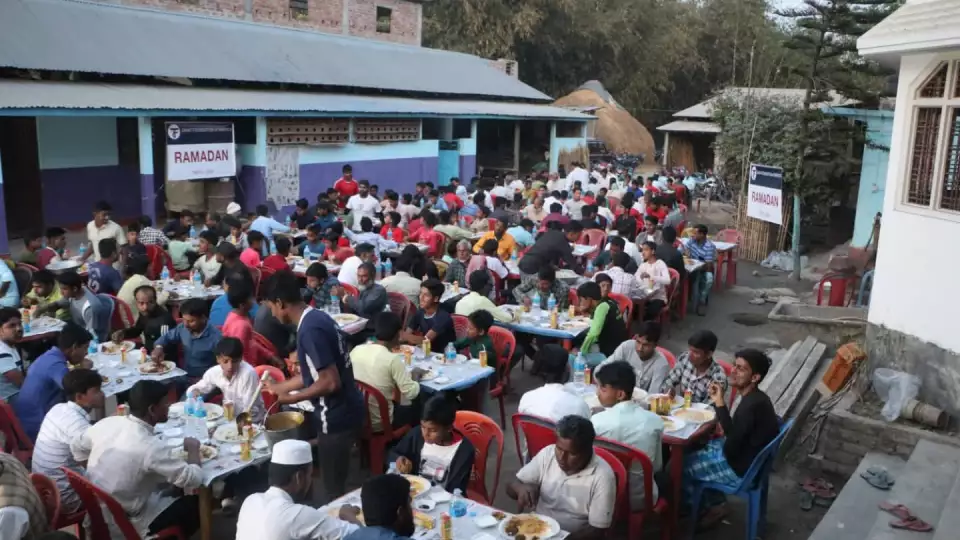 Families in Nepal enjoy iftar meals
