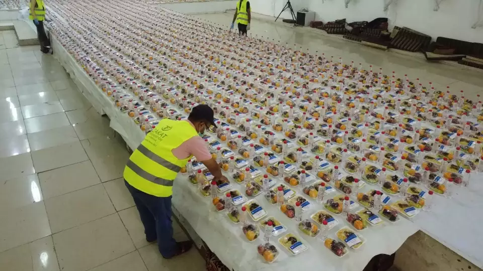 The ZFA staff prepare an Iftar meal for Ramadan, bringing the whole community together