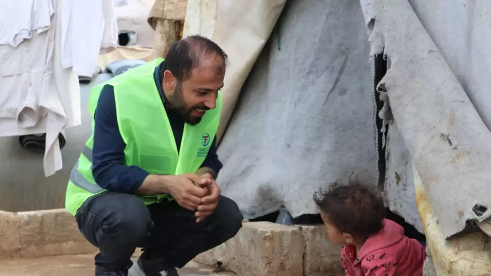 A tender moment with a Zakat Foundation of America representative