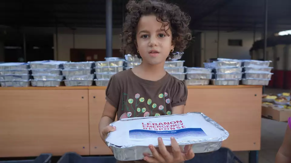 A warm meal in Lebanon for a young girl