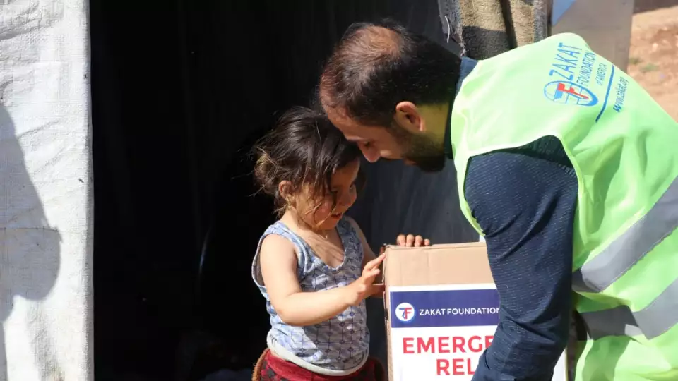 A Zakat Foundation of America worker steps in with a much needed emergency relief packages