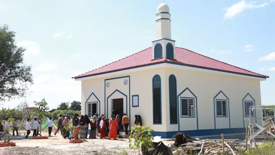 Families in Cambodia answer the call to prayer at our newly constructed mosque.