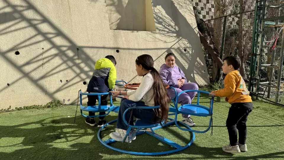 Sponsored orphaned children in Lebanon enjoy their day at the park.