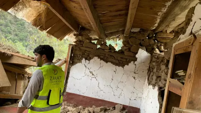 Zakat Foundation of America Relief worker accessing damage post Afghanistan 2025 earthquake
