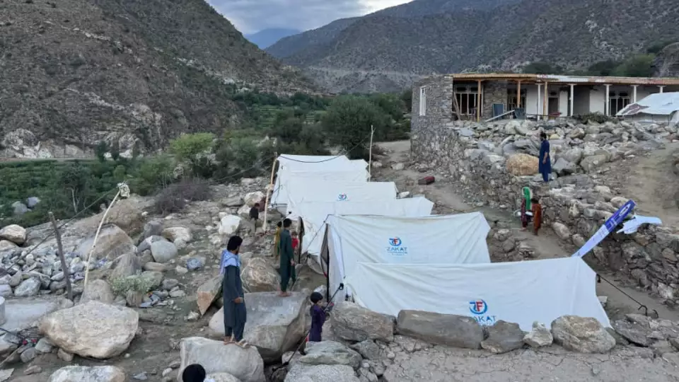 Our teams diligently set up shelter tents for Afghanistan earthquake survivors to provide their families safety and privacy.